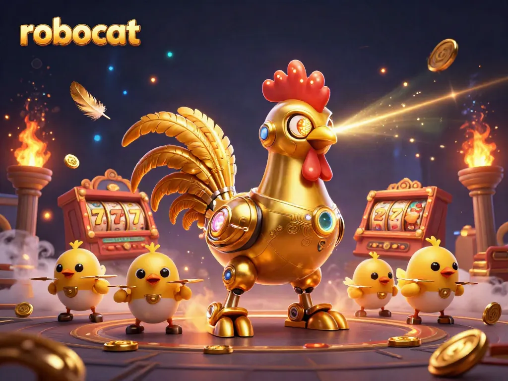 Play exciting games at robocat casino with golden tokens and dynamic slot reels.